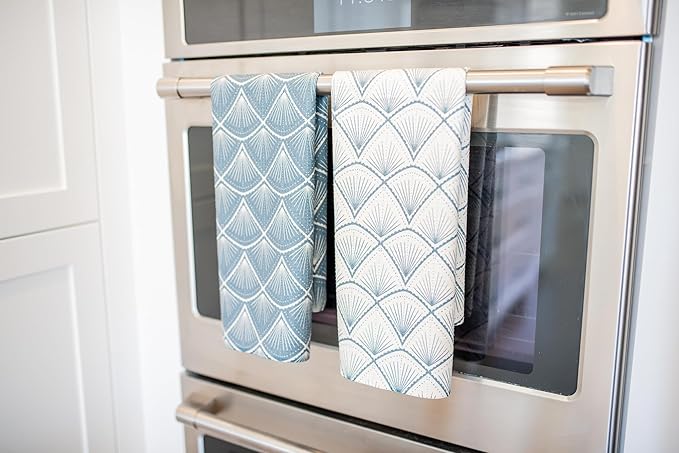 Premium Kitchen Tea Towel | Microfiber Waffle Weave | Quick Dry | Super Absorbent | Double-Sided Designer Prints | 2 Pack