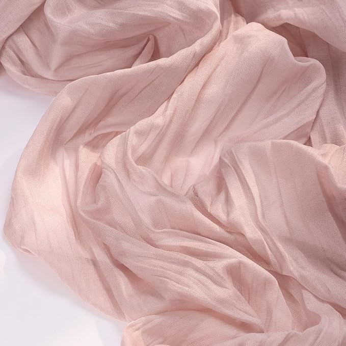 Socomi Pink Cheesecloth Table Runner Easter Spring Boho Rustic Gauze Dusty Pink Farmhouse 120 inch 10FT Cheese Cloth Runner for Wedding Party Baby Shower Birthday Home Decor Holiday Decorations
