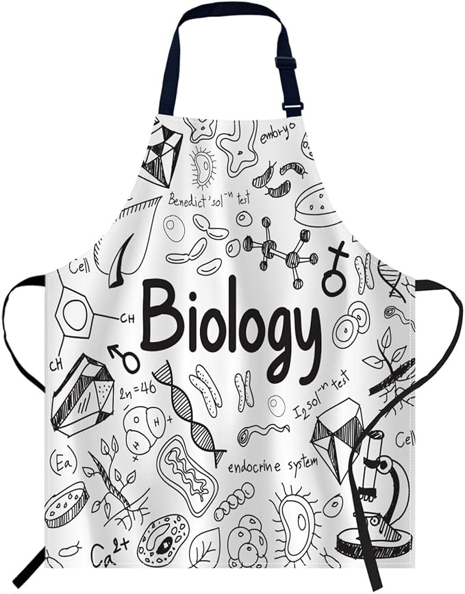 oFloral Biology science theory Apron Unisex Adjustable Bib Apron Cooking Kitchen Chef Women Men Aprons for Home Kitchen, Restaurant,Coffee House,Shop,Garden