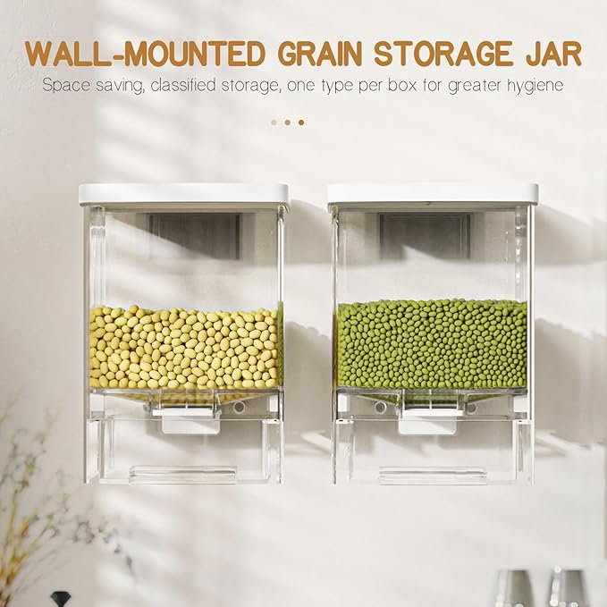 Small Cereal Container Storage Kitchen Storage Household Moisture Proof Holder, Kitchen Plastic Airtight Container for Cereal, Grain, Flour, Sugar, Oatmeal, Dry Pet Dog Food (White, 1 pack)