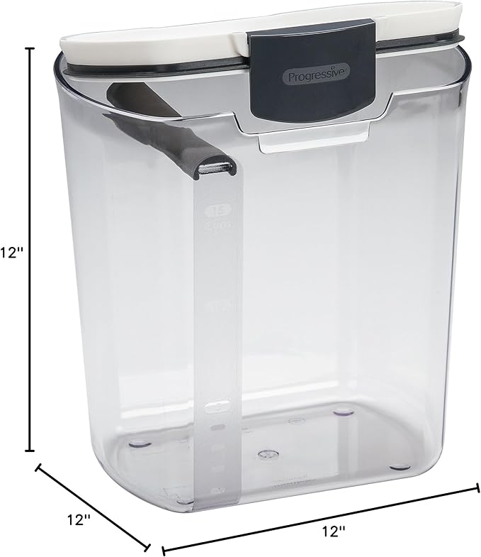 ProKeeper 6-Piece Airtight Food Storage Containers for Baking Essentials - White & Clear, Plastic, BPA-Free