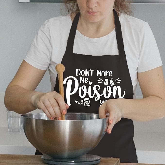 Funny Cooking Aprons for Women with Pockets, Kitchen Chef Aprons for Bakers, Birthday Gifts for Mom Wife Friends