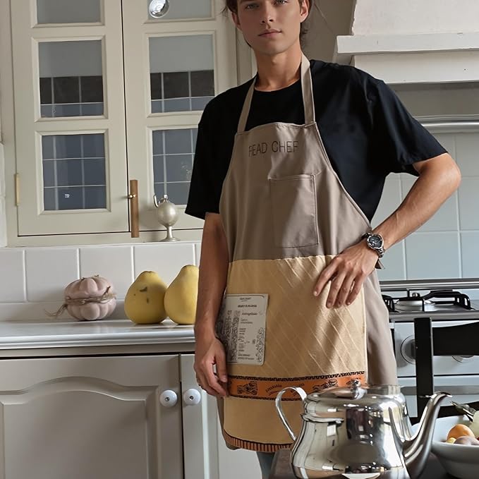 Funny Cooking Apron with Pocket, Chef's Prank Kitchen Apron Hidden Surprise, Gag Gift for Men, Fathers Day, Birthday Gifts