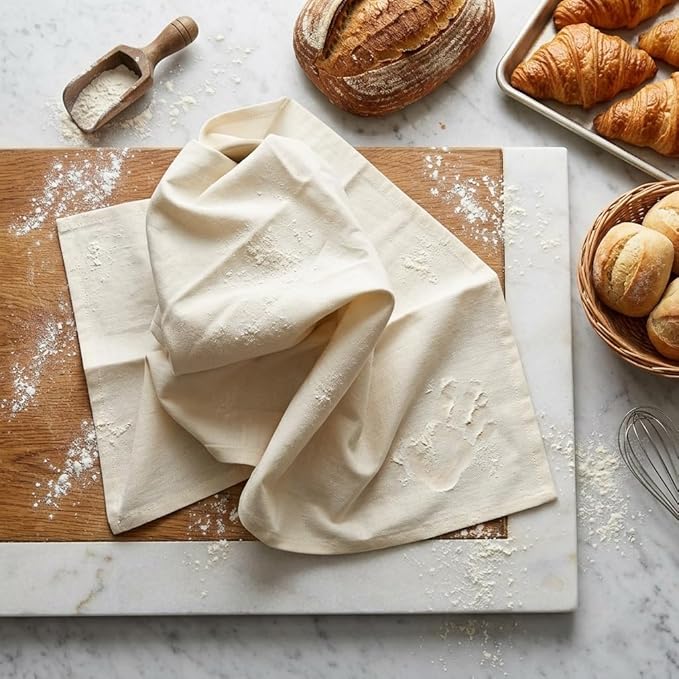 Urban Villa Kitchen Towels 100% Cotton Dish Towels for Kitchen(Set of 6) 20”x30” Dish Cloths Highly Absorbent Kitchen Linen Set with Hanging Loop Perfect for Drying – Ivory.