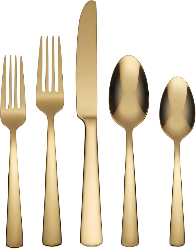 Oneida B1024020AL20 Aptitude Gold 20 Piece Everyday Flatware Set, Service For 4