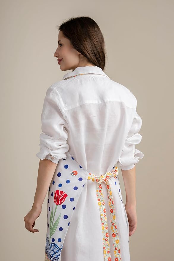 Maison d' Hermine 100% Cotton Apron for women with Pocket Kitchen Chef Apron for Men Cooking Mothers Day Gifts