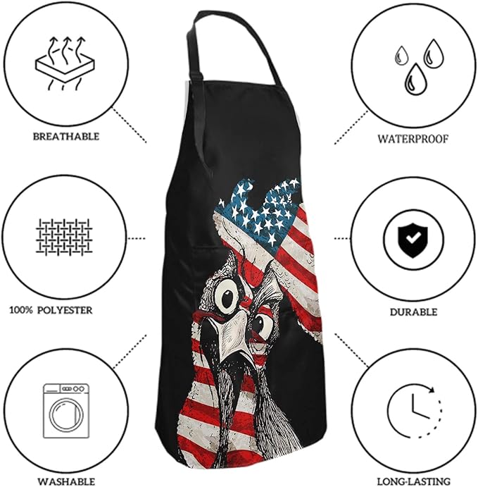 Funny Apron Polyester Grooming Aprons with Pocket for Cooking Kitchen Grilling Adults