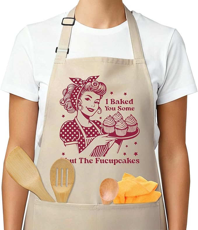 Funny Aprons for Women - Baking Gift for Women, Mothers Day Christmas Birthday Gifts, Perfect for Cooking, Bartending