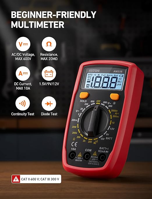 AstroAI Electrical Test Kit ETK1, Digital Multimeter, Non-Contact Voltage Tester & Screwdriver, Electrical Tape, an Ideal Set for Electricians, DIYers, Handymen