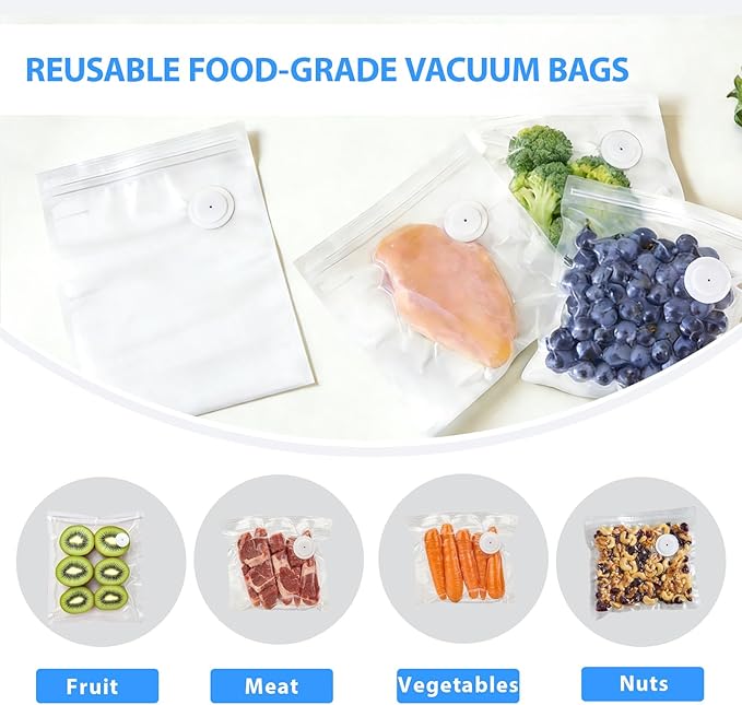 MOMODA Sous Vide Cooking Bags - Set of 20 | BPA-Free Reusable Vacuum Seal Bags (20 Small)