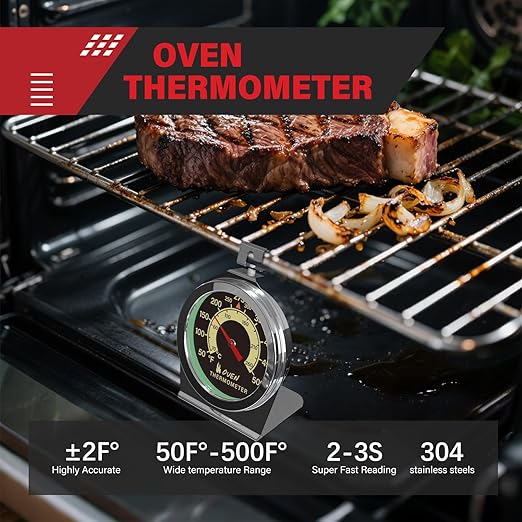 AWLKIM 5 Pack Professional Kitchen Food Thermometer Set – Includes Instant Read Digital Meat Thermometer, Oven-Safe, Ambient Oven Monitoring, Fridge & Candy/Deep Fry for Cooking, BBQ, Baking