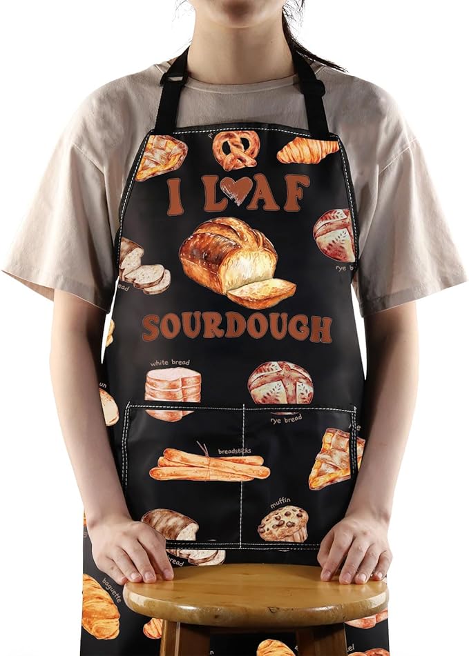 JNIAP Bread Baking Apron Bread Baker Aprons i Loaf Sourdough Baking Mom Gifts Baking Master Apron