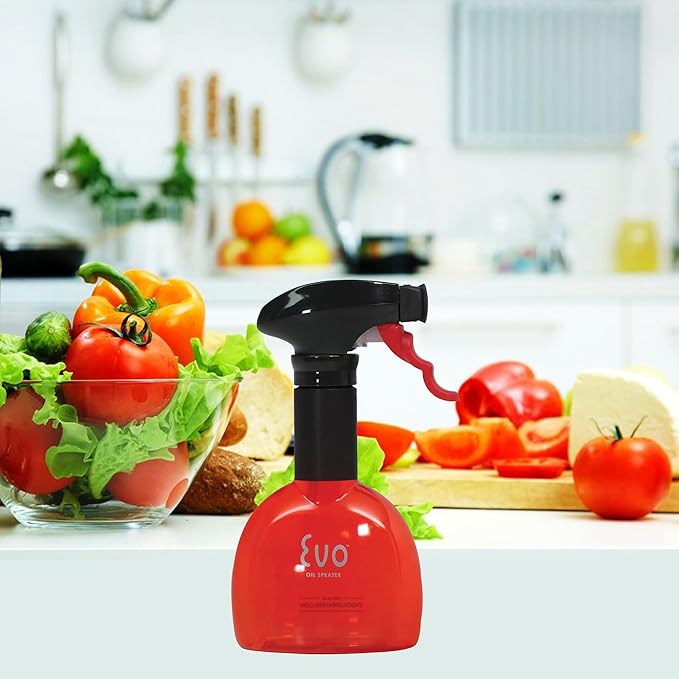 Evo Oil Sprayer Minis, Non-Aerosol for Olive, Cooking Oils, and Vinegars, Red, 8-Ounce Capacity, Set of 2
