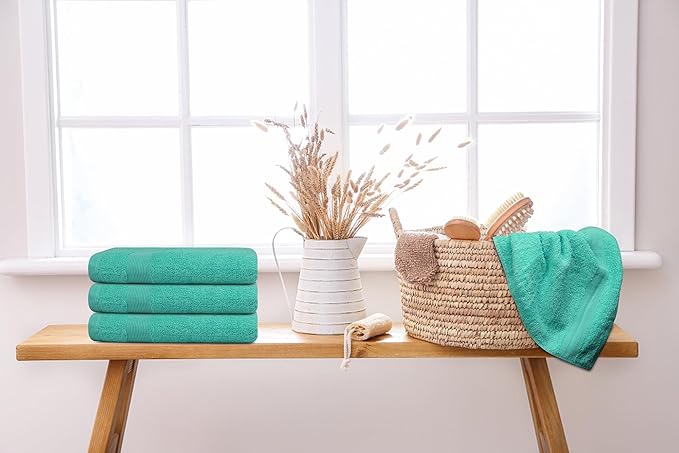 Premium Hand Towels Pack of 6 (16" x 30”) 100% Combed Ring Spun Cotton | Highly Absorbent Hand Towels Set | Ultra Soft for Home, Gym & Spa (Turquoise)
