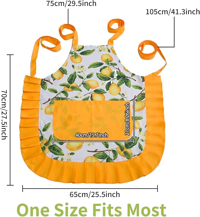 Vintage Floral Apron for Women with Functional Pockets Adjustable Neck Strap for Cooking Baking Mother's Gift