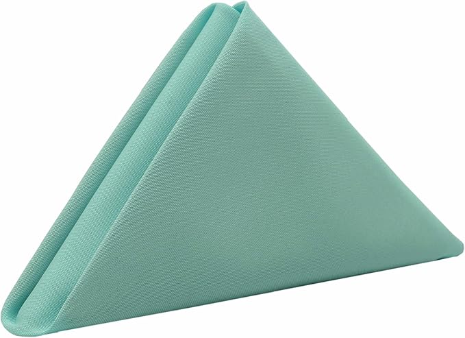 Your Chair Covers Cloth Polyester Napkins, 20 x 20 Inch, Washable Dinner Fabric Linen Napkins with Hemmed Edges for Restaurant, Wedding and Holiday Pack of 10 (Robin Egg)