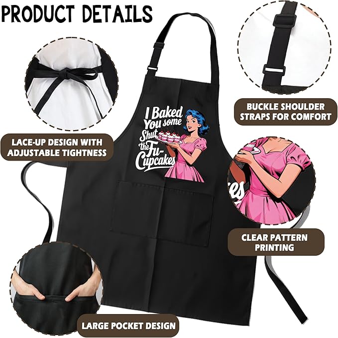 Funny Aprons for Women - Baking Gift for Women, Mothers Day Christmas Birthday Gifts, Perfect for Cooking, Bartending