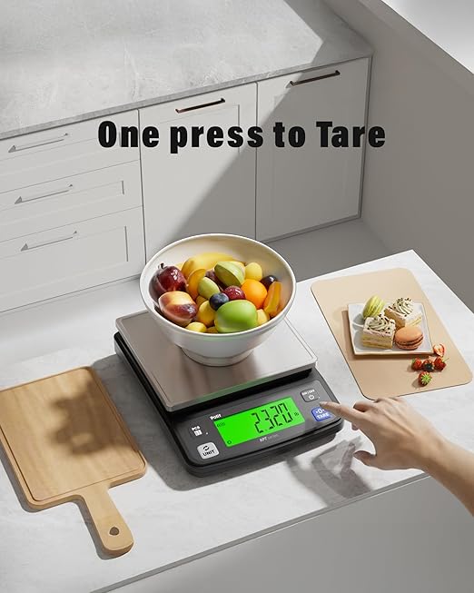 Polit KPT Digital Kitchen Scale – 0.5g Precision 13lb/6kg Food Scale with Stainless Steel Tray, Dual Power and Counting Mode for Cooking, Baking, Meal Prep and Seed or Hardware Uses