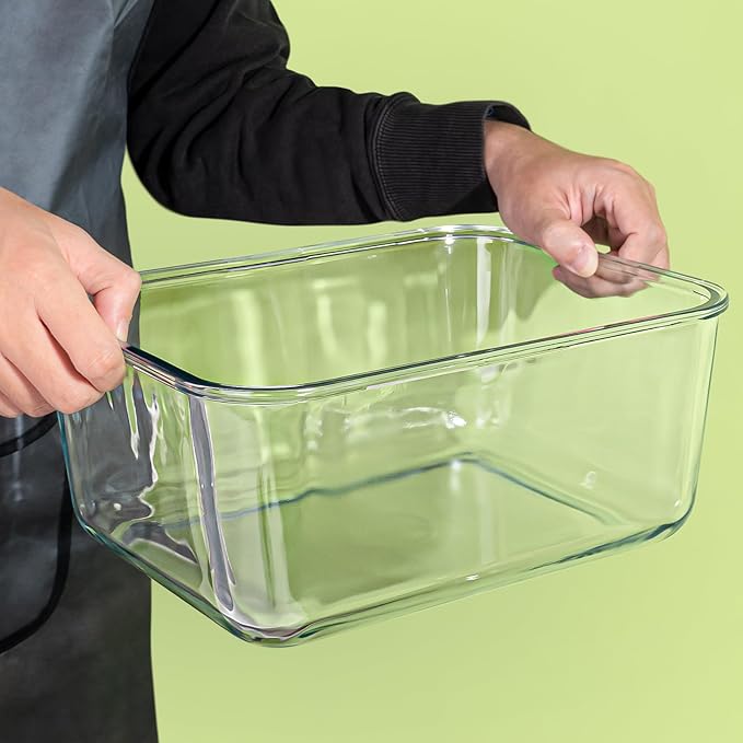 200oz/6000ml/26cup Extra Large Glass Storage Containers with Airtight Lid - Borosilicate Large Glass Food Storage for Rotisserie Chicken, Turkey - XL Big Glass Soup Bowls Freezer to Oven Safe