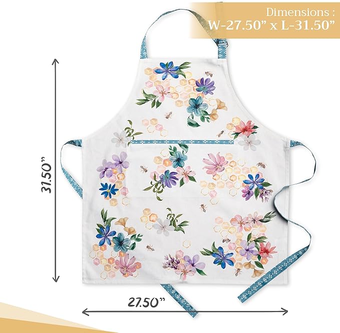 Maison d' Hermine 100% Cotton Apron for women with Pocket Kitchen Chef Apron for Men Cooking Mothers Day Gifts