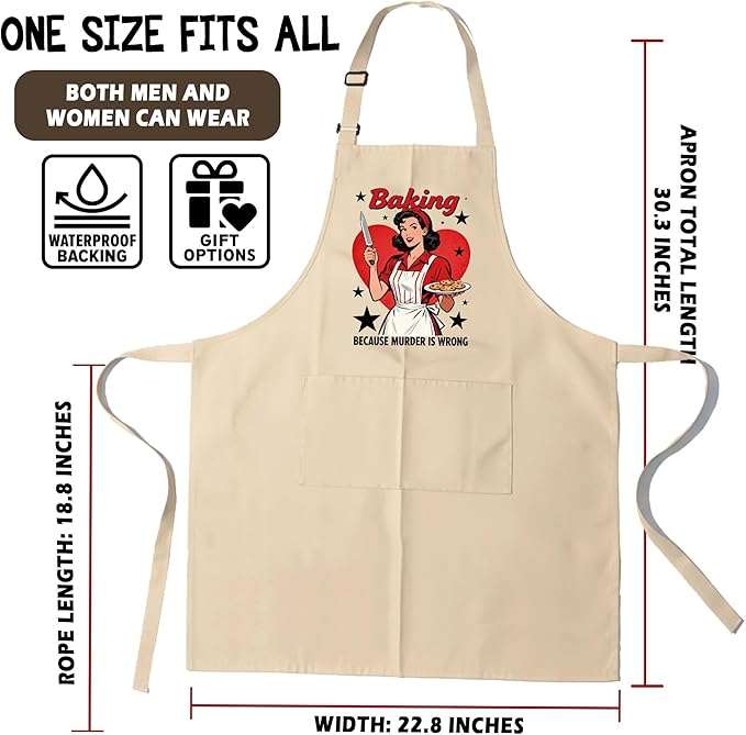 Funny Aprons for Women - Baking Gift for Women, Mothers Day Christmas Birthday Gifts, Perfect for Cooking, Bartending