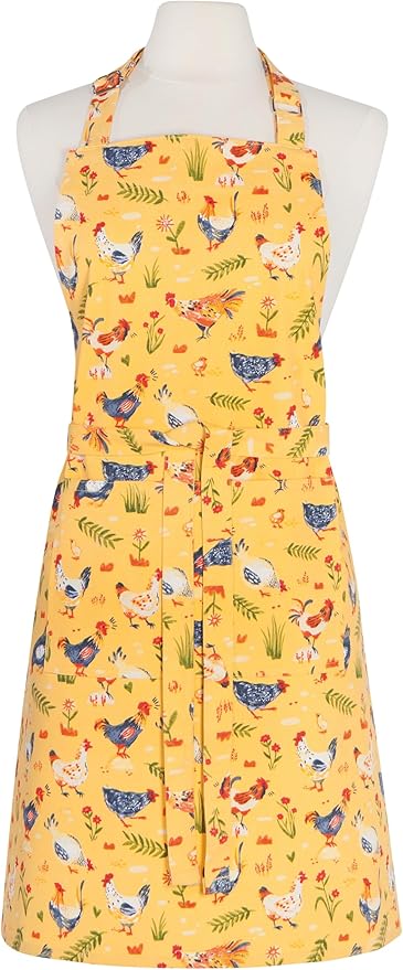 Now Designs by Danica Modern Apron - White, Cotton, Adjustable, Kitchen for Home Cooks, Chefs, Culinary Enthusiasts