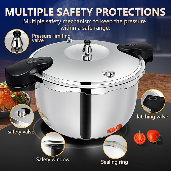 12.68QT Stainless Steel Pressure Cooker Canner, Jumbo Size, Heavy Duty Construction, Fast Cooking, Multi-Use Canning & Stewing Pot,olla de presion,para cocinar,instant pot