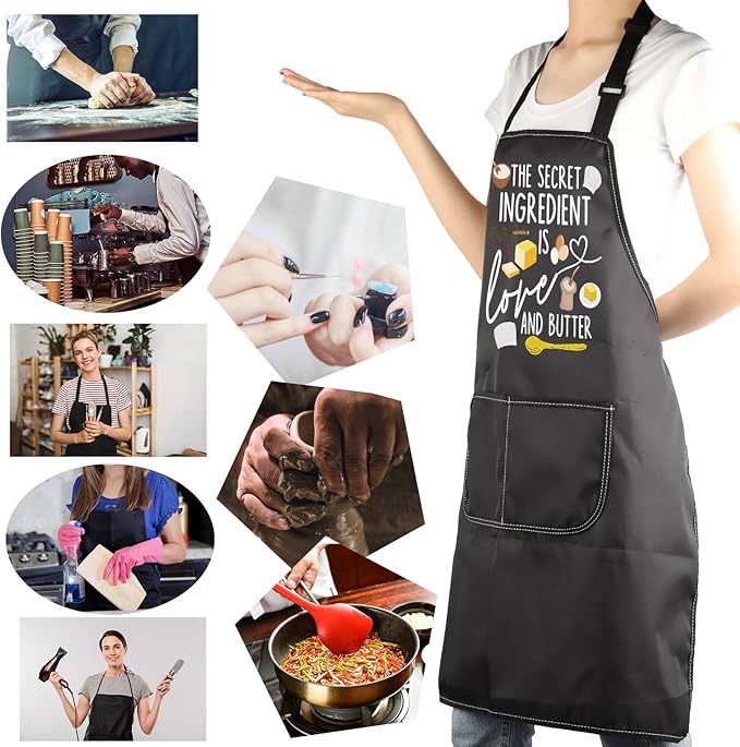 MBMSO Baking Apron the Secret Ingredient is Always Love Apron Baker Gifts Baking Cooking Gifts for Bake Lover Kitchen Apron