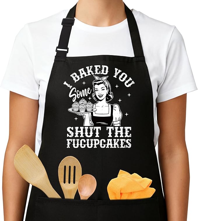 Funny Aprons for Women - Baking Gift for Women, Mothers Day Christmas Birthday Gifts, Perfect for Cooking, Bartending