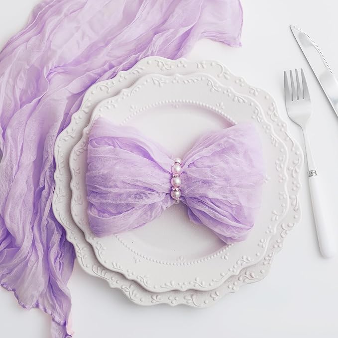 60 Pack Lilac Cloth Napkins 21x21 Inches Lilac Cheesecloth Napkins Set of 60 Washable Dinner Table Napkins for Wedding Bridal Baby Shower Rustic Boho Cotton Gauze Family Gathering Table Decor