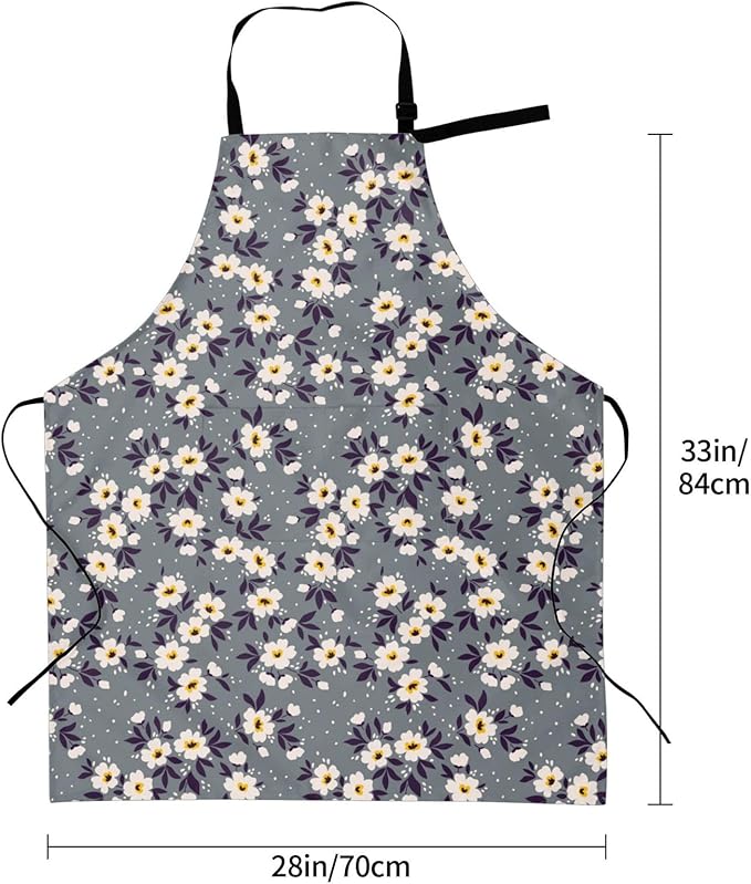 Perinsto Waterproof Apron With 2 Pockets Kitchen Chef Aprons Bibs For Cooking Baking Painting Gardening Grooming