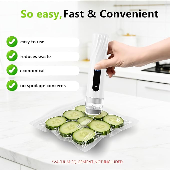 Universal Reusable Vacuum Sealer Bags for Food – 30 Pack 11.8 * 13.4 Inches, Compatible with Most Handheld Vacuum Sealers, Ideal for Sous Vide,Food Storage, Freezer | Leak-Proof, BPA-Free, Triple seal, 90 μm Thickened bag, Superior sealing, Washable