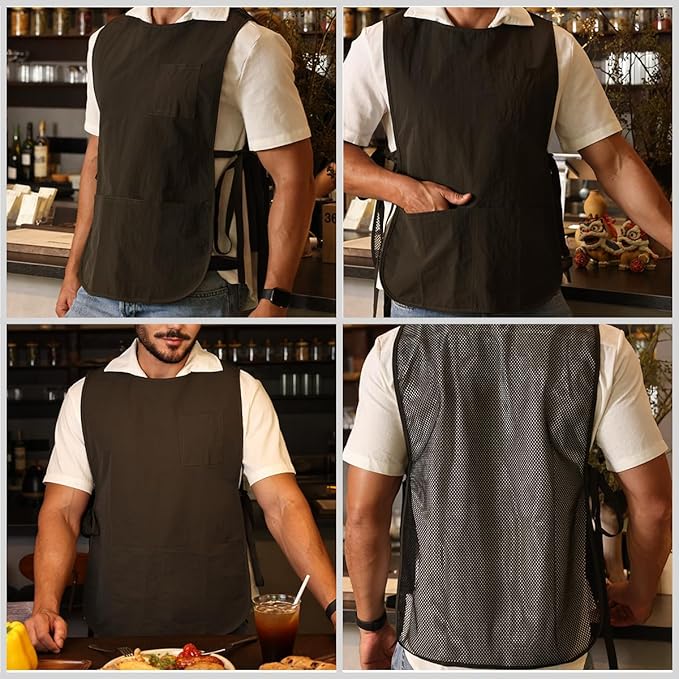 Chef Apron-Cross Back Apron for Men Women with Adjustable Straps and Large Pockets,Canvas