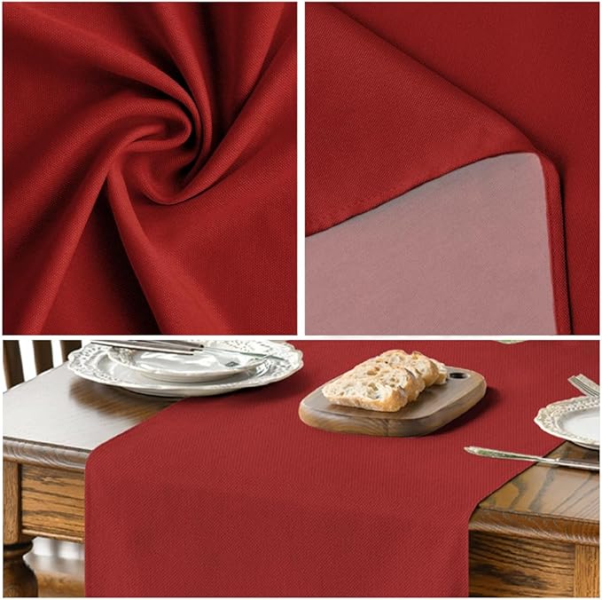 Artoid Mode Red Table Runner, Seasonal Christmas Washable Kitchen Dining Table Decoration for Home Party Decor 13x48 Inch