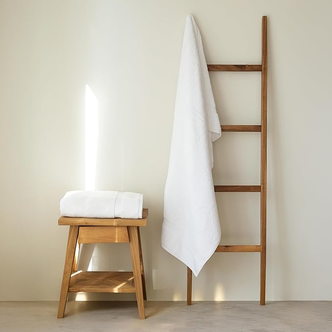 SALBAKOS 100% Turkish Cotton Bath Sheet Towels Set of 2-Piece White | 35x70 in Extra Large Bath Towels | Premium Hotel Quality, Thick, Soft, Super Absorbent Oversized Bath Towel (White, 2 Bath Sheets)