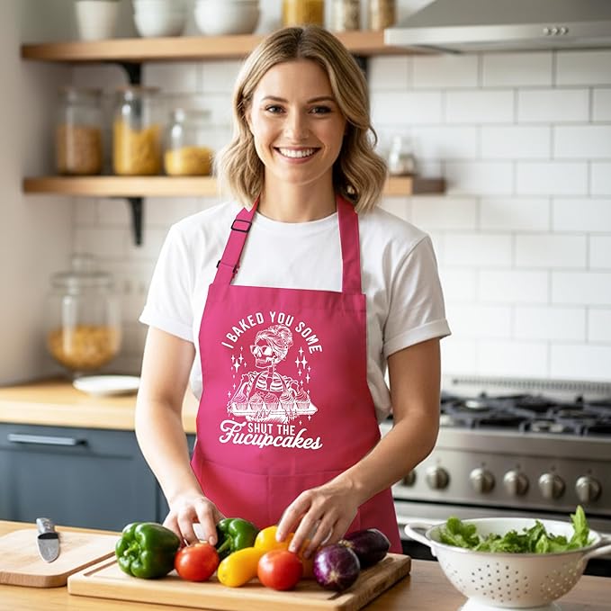 Funny Aprons for Women - Baking Gift for Women, Mothers Day Christmas Birthday Gifts, Perfect for Cooking, Bartending