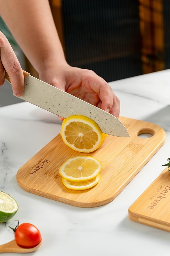 2 PCs Berkvee Small FSC-CERTIFIED Bamboo Wood Cutting Board Set – Mini Lightweight Wooden Cutting Board- BPA Free