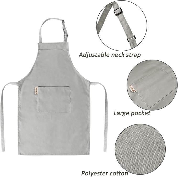 Adjustable Apron and Chef Hat Set for Cooking and Baking