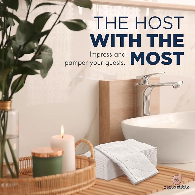 100 Count White Luxury Linen-Feel Paper Towels, Soft And Absorbent Cloth-Like Disposable Napkins For Bathroom, Kitchen, Weddings, Parties, Dinners Or Events – Disposal Hand Towels
