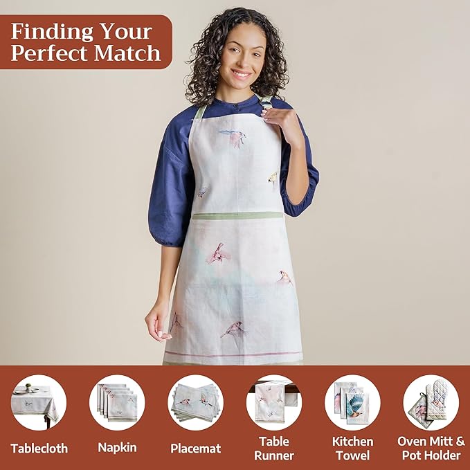 Maison d' Hermine 100% Cotton Apron for women with Pocket Kitchen Chef Apron for Men Cooking Mothers Day Gifts