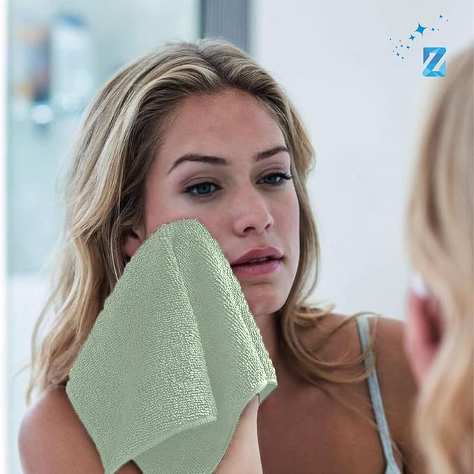 ZUPERIA 100% Cotton Bath Wash Cloths 24 Pack - 12" x 12"- Highly Absorbent Soft Washcloths for Face, Gym Towels, Hotel Spa Quality, Reusable Multipurpose (Dark, Light & Bright Colors)