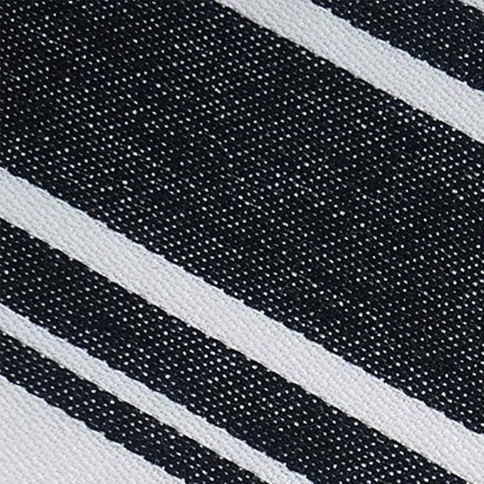 Kitchen Towels Set – Pack of 6 (20’’ x 30’’) Extra Large Premium Cotton Dish Towels for Kitchen – Super Striped Towels – Absorbent – 100% Cotton – with Hanging Loop – Black