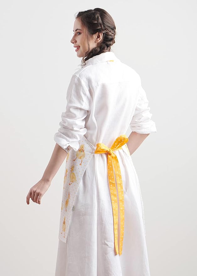 Maison d' Hermine 100% Cotton Apron for women with Pocket Kitchen Chef Apron for Men Cooking Mothers Day Gifts