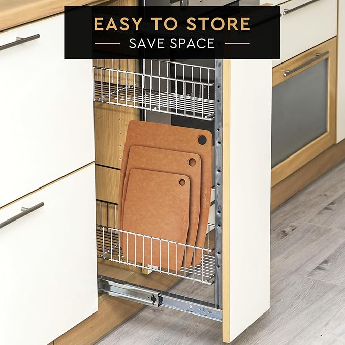 Dishwasher Safe Cutting Boards for Kitchen - Extra Large Composite Wood Cutting Boards - Thin, BPA Free & Eco-Friendly Chopping Board (18 x 12 Inch, Natural)