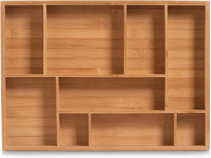 Zeller 25348 Drawer Organiser, Wood, Natural, 44.5 x 32 x 5 cm