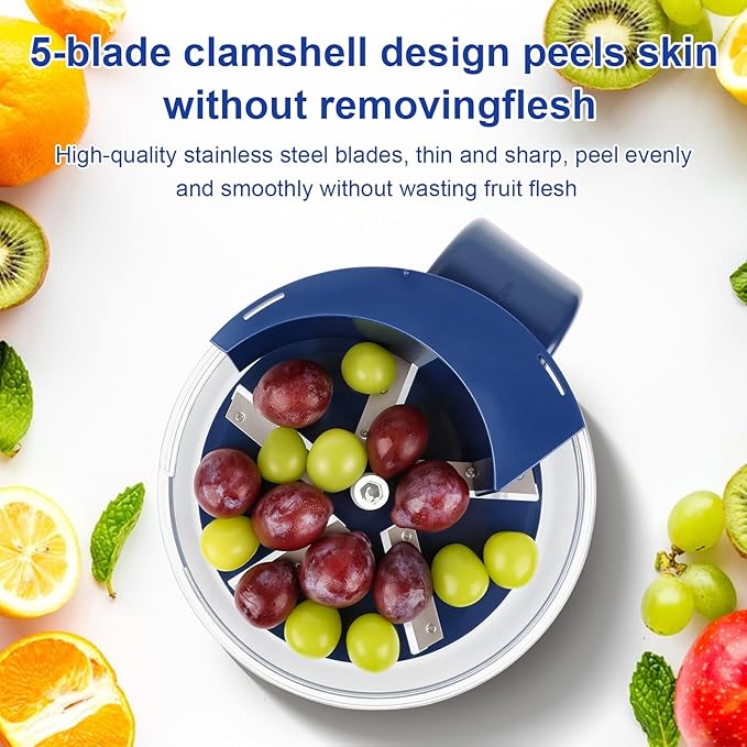 DZ Duozhan Electric Grape Peeler Fully Automatic Stainless Steel Peeling Machine - Easy Peeling of Garlic, Cherry Tomatoes in Home Kitchen