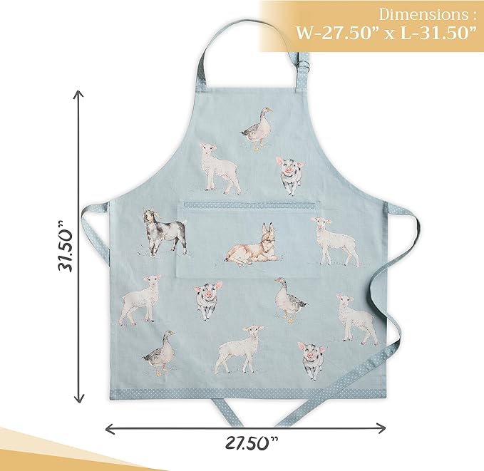 Maison d' Hermine 100% Cotton Apron for women with Pocket Kitchen Chef Apron for Men Cooking Mothers Day Gifts