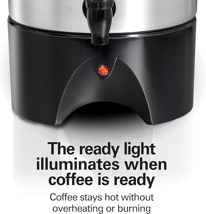 Hamilton Beach 45 Cup Coffee Urn and Hot Beverage Dispenser, Silver