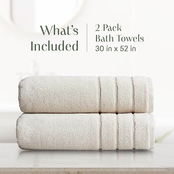 Springtree Home Luxury Turkish Cotton Bath Towels | 100% Turkish Cotton | Premium Bath Towels | Ultra Soft Thick Plush & Highly Absorbent | Luxury Hotel & Spa Quality Bathroom Towels | Sand