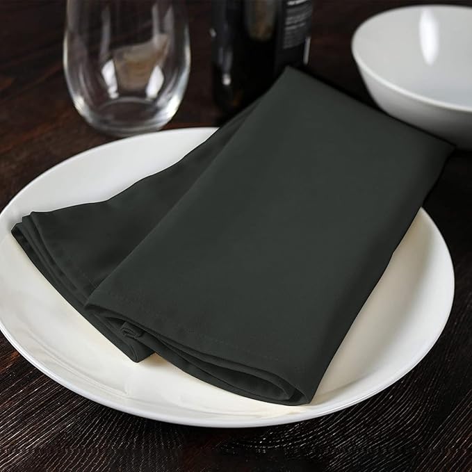 Avalon Kitchen Grey Cloth Napkins Bulk (Pack of 24) - 100% Polyester Dinner Linen Napkins Cloth Washable & Reusable - Durable with Hemmed Edges - Ideal for Parties and Weddings (17x17 Inches)